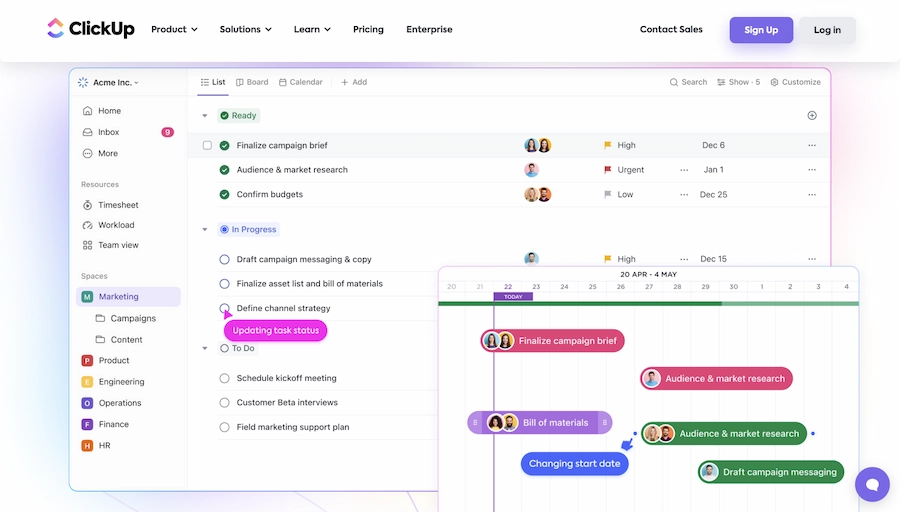 ClickUp- ارائه محصولات saas